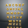 Golden Alphabet Letters Home Decor With Shiny Reflection And Modern Design