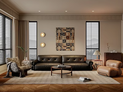 Middle Style Living Room 3d model