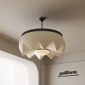 Poliform Modern White Pleated Circular Chandelier With Central Light Design 3d model