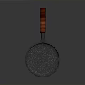 Octagonal Black Speckled Frying Pan With Red Wooden Handle For Home Kitchen