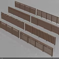 Brown Decorative Railings With Various Designs And Different Patterns For Outdoor Use 3d model