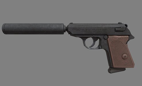 silencer pistol 3d model