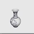 Blue and White Porcelain Vase with Peacock and Floral Patterns Traditional Chinese Decorative Art Piece