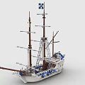 LEGO toy blocks sailing ship 3d model