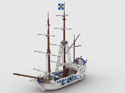 LEGO toy blocks sailing ship 3d model