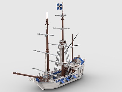 LEGO toy blocks sailing ship 3d model