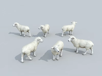 Six Small Reptiles On Gray Background With Natural Poses And Textures 3d model