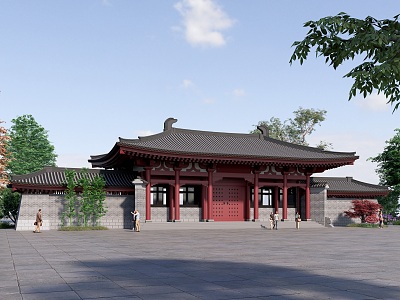 Chinese-style ancient public buildings 3d model