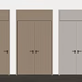 Light Tone Modern Double Doors With Wooden Texture And Minimalist Design