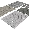Natural Gray Stepping Stones With Various Shapes For Garden Path And Outdoor Walkway
