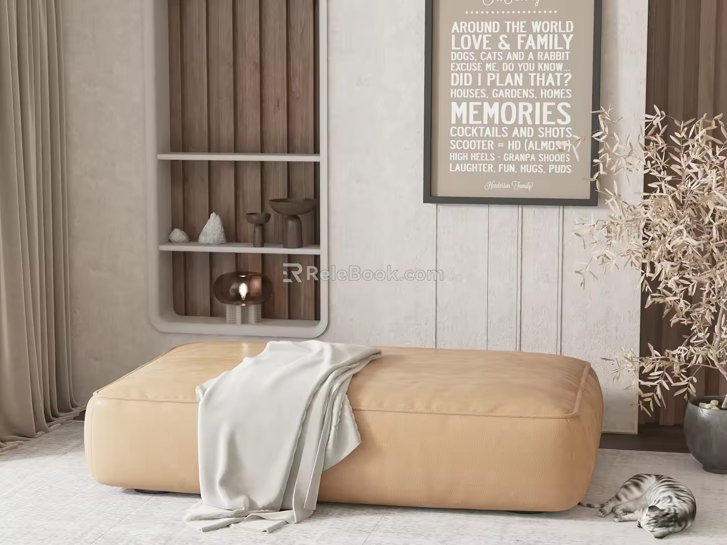 Modern sofa stool 3d model