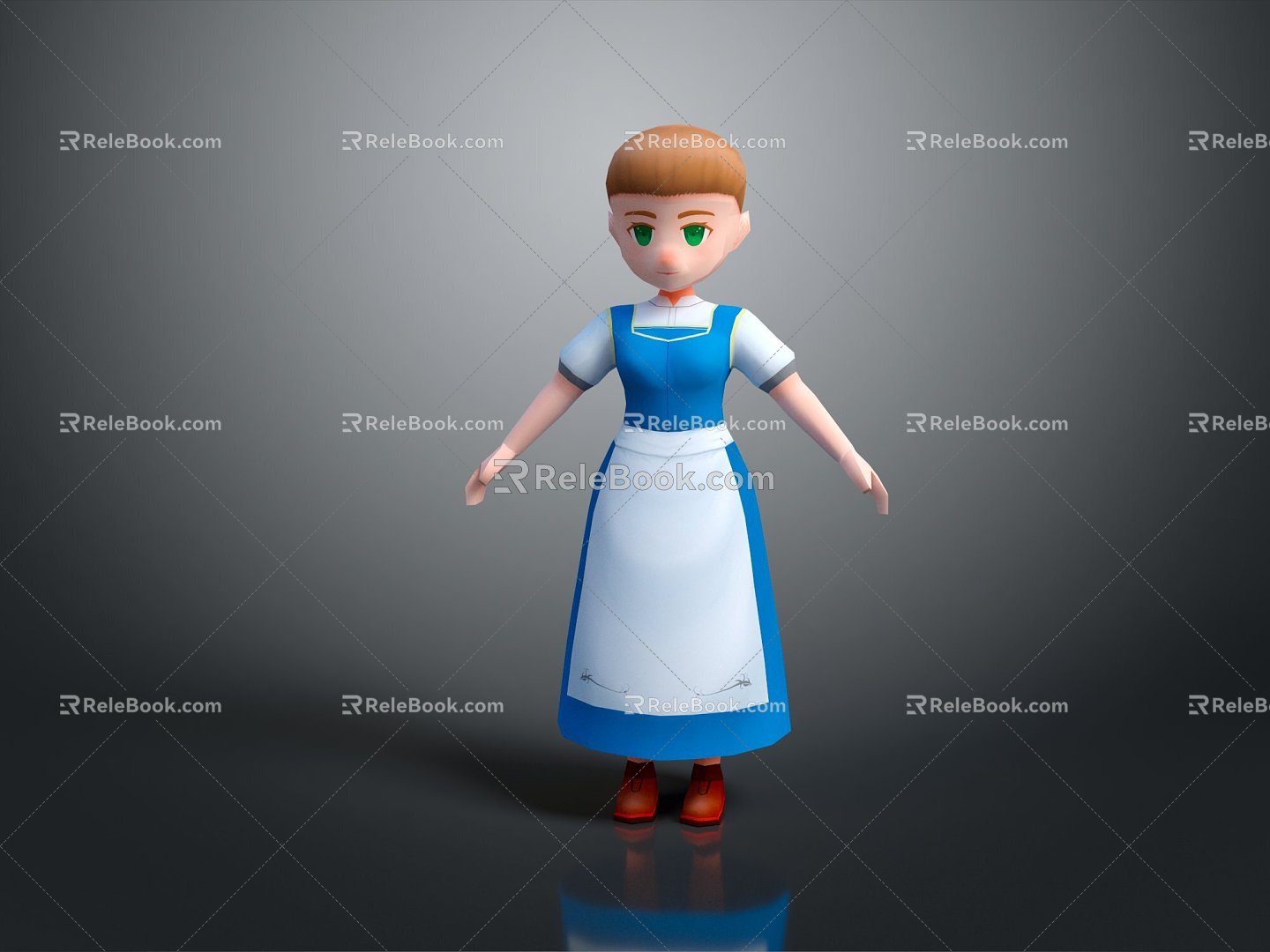 Modern game character cartoon waiter cartoon character cartoon animal cartoon small animal model