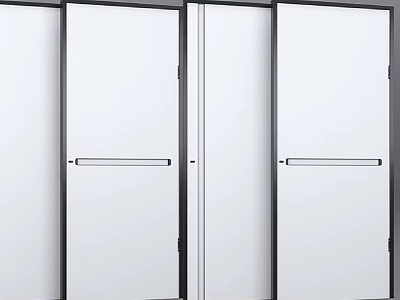Modern Hinged Door Design For Home Interior With Black Frame And White Panel 3d model