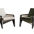 Modern Accent Chairs In Light And Dark Tones With Wooden Armrests And Throw Blanket