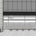 Modern Storefront Design Featuring Large Glass Walls White Facade And Black Grilles