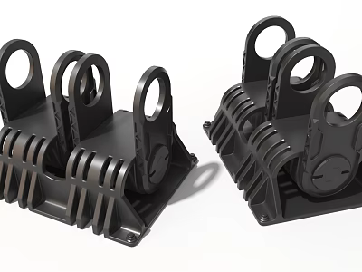 Black Industrial Equipment Mechanical Components With Loop Design And Sturdy Structure 3d model