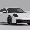 White Porsche 911 Two Door Sports Car With Black Wheels And Front Grille Design