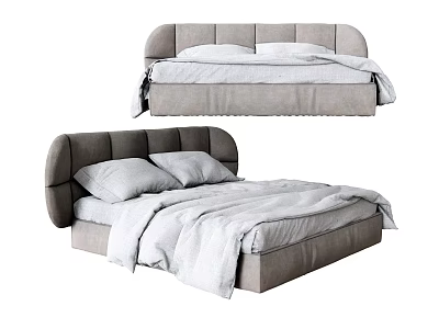 Modern Double Bed Sheet Quilt Bedding Pillow 3d model Modern Double Bed Sheet Quilt Bedding Pillow 3d model