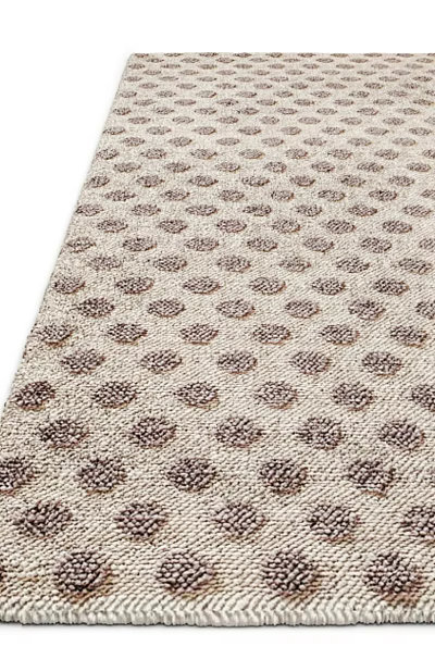 Light Beige Square Rug With Neatly Arranged Dark Brown Circular Patterns For Modern Living Space 3d model