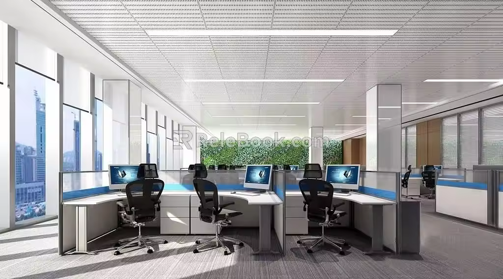 Public office area 3d model