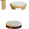 Modern log small round stool combination 3d model
