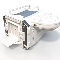Futuristic Space Cabin Module With Platform Hatch And Control Panels