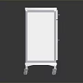 White Service Cart With Platform Top Storage Cabinet And Wheels 3d model