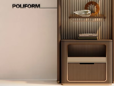 Modern Wooden Wine Cabinet Design With Decorative Shelf And Storage Drawer 3d model