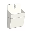 White Wall Mounted Washbasin with Simple Modern Design 3d model