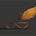 Orange Fashion Sandals With Eye Catching Wing Design And Stylish Straps