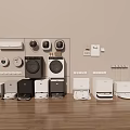 Modern Household Appliances Display Featuring Various Types For Home Use On Wooden Floor