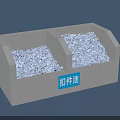 Concrete Construction Fastener Pool With Two Compartments And Silver Fasteners 3d model