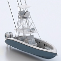 fishing boat yacht speedboat motor boat 3d model