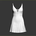 Elegant Women's White Sequined Spaghetti Strap V Neck Tulle Party Dress