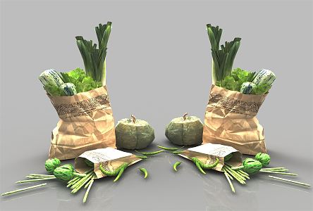 Modern Vegetable Decorations 3d model