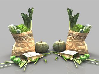 Modern Vegetable Decorations 3d model