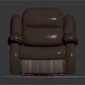 Brown Leather Massage Chair With Ergonomic Design And Padded Armrests For Comfortable Seating