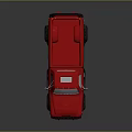 Red Pickup Truck 3D Model With Rugged Exterior And Black Wheels