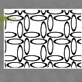 Square Rug With Black And White Oval Patterns For Modern Interior Decoration