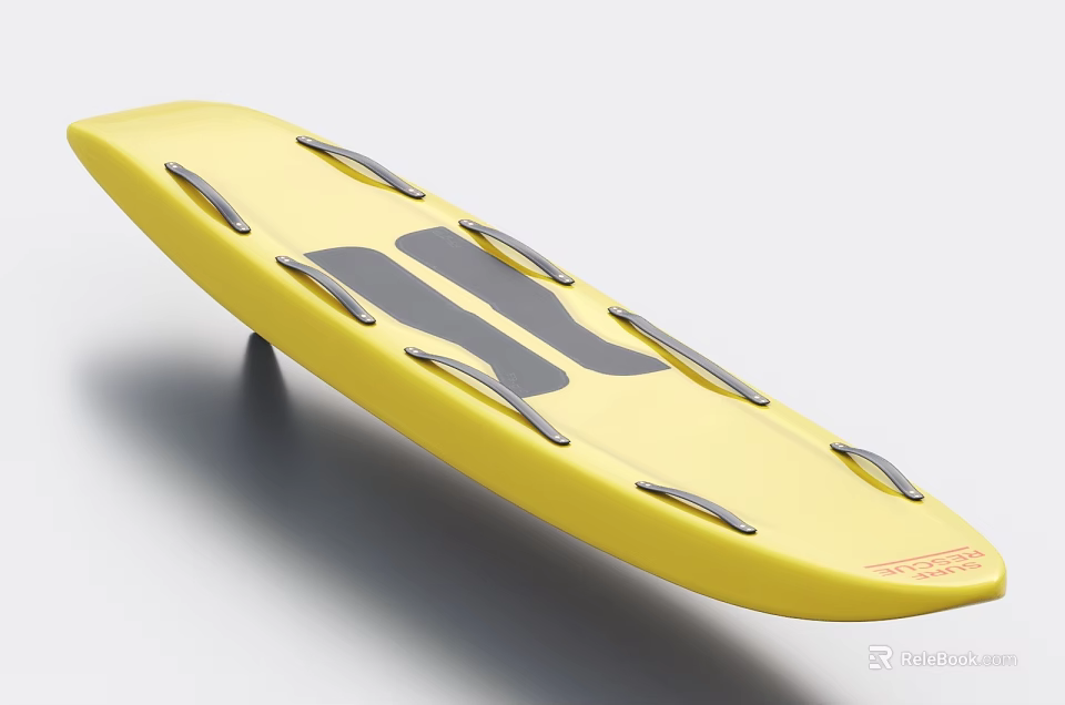 Yellow Yacht Board With Fasteners And Logo 3d model 