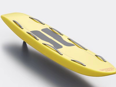 Yellow Yacht Board With Fasteners And Logo 3d model