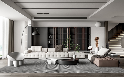 Modern Minotti living room 3d model