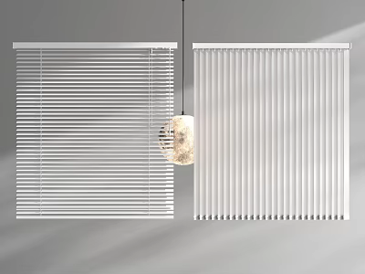 Modern White Horizontal and Vertical Blinds Stylish Home Window Treatment Design 3d model