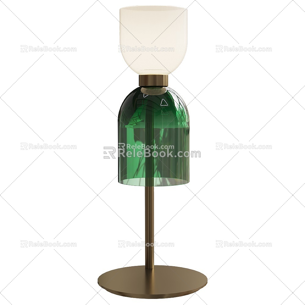 Caterina modern two-color glass table lamp 18w 3d model