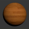 Orange Wooden Sphere With Shiny Surface And Natural Wood Grain On Gray Background