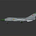 Green Nose Gray Body Fighter Jet Model With Red Emblems On Wings