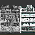 Practical Display Shelves With Cardboard Boxes Bottles Cans And Various Packaged Goods