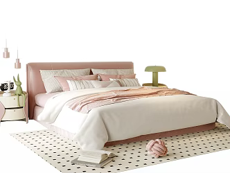 Modern Leather Children's Bed 3d model