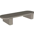 Modern Wooden Coffee Table With Oval Top And Sturdy Supportive Legs Design