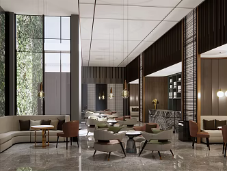 Lobby Lounge Area Modern Reception Area Office Building 3d model